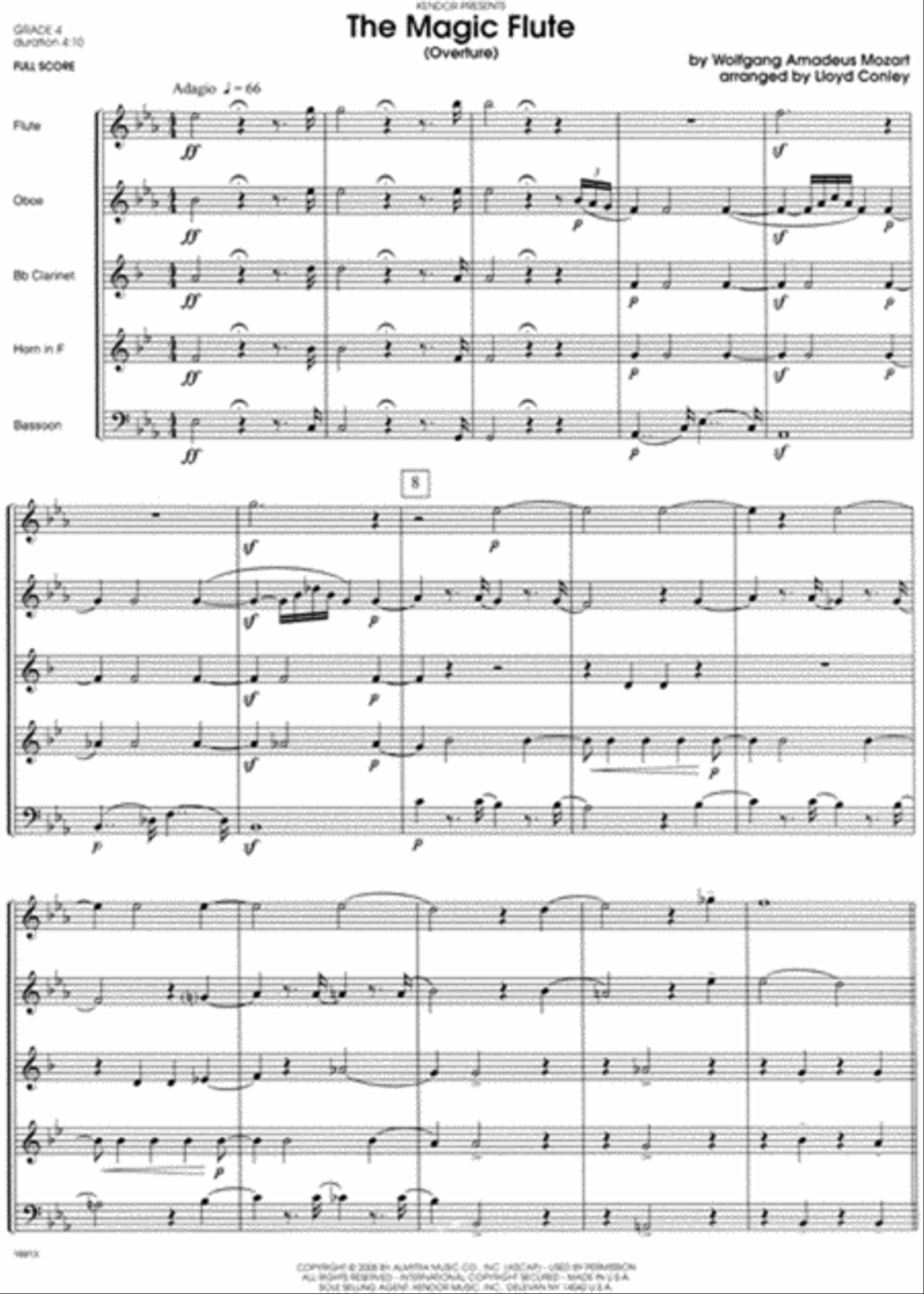Magic Flute, The (Overture) Woodwind Quintet scores gallery preview page 2