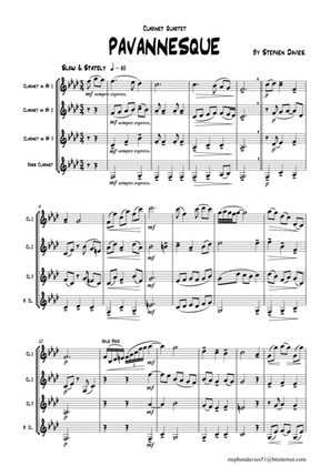 'Pavannesque' for Clarinet Quartet.