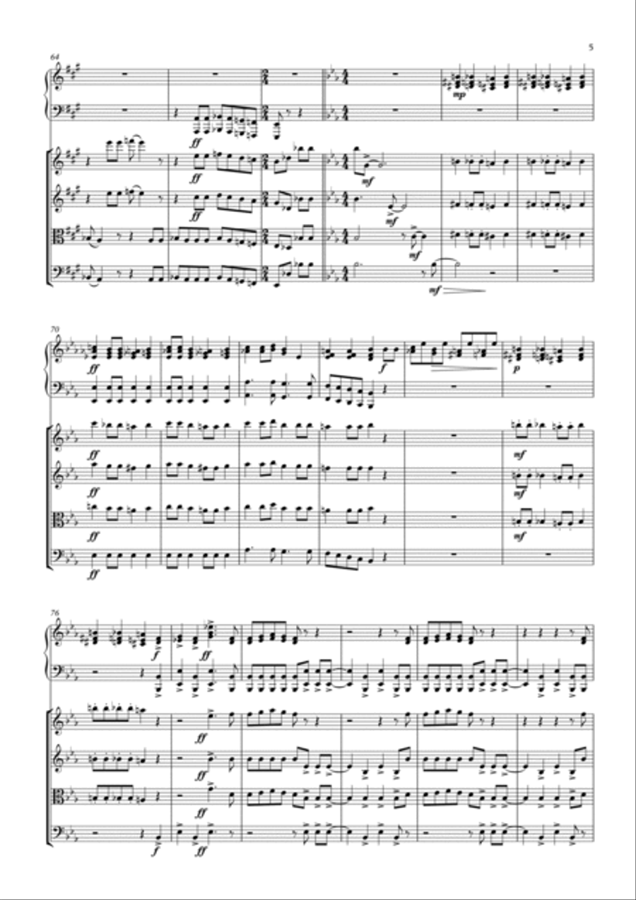 Bohemian Rhapsody Piano Quintet scores gallery preview page 5