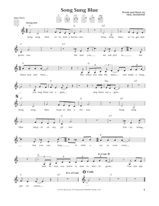 Song Sung Blue (from The Daily Ukulele) (arr. Liz and Jim Beloff)