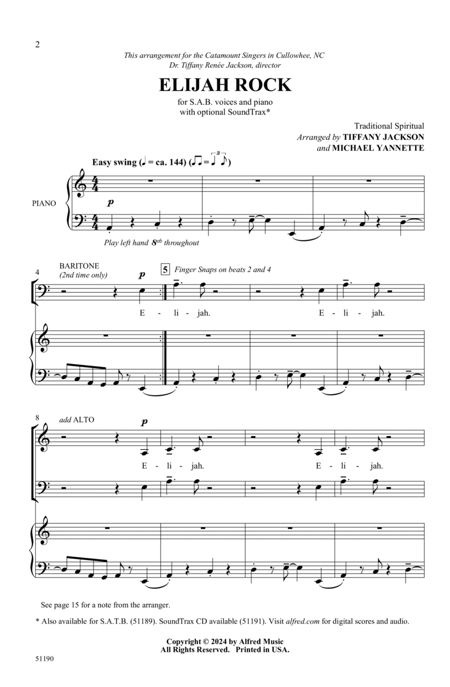 Elijah Rock Choir scores gallery preview page 1