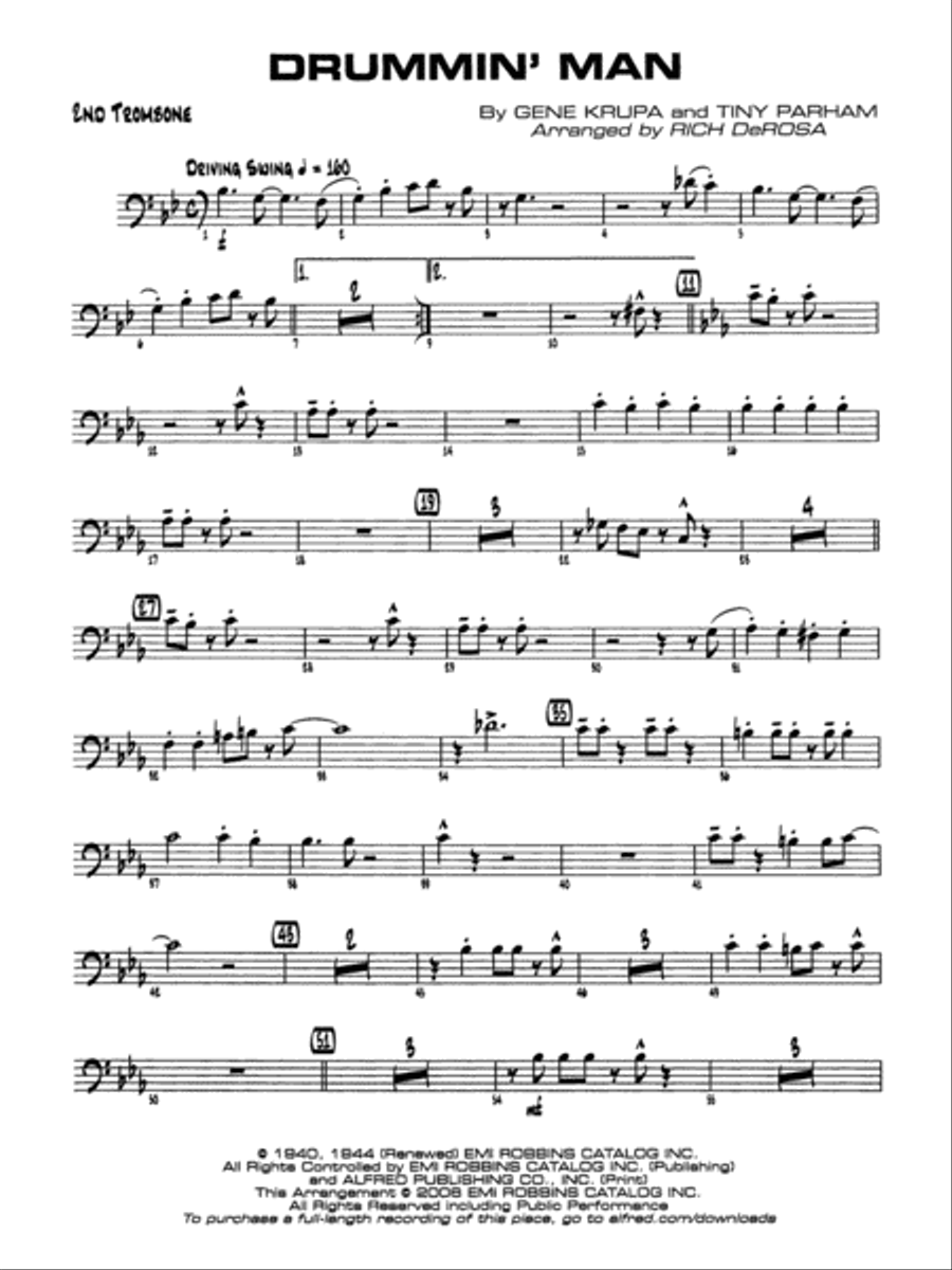 Drummin' Man: 2nd Trombone Jazz Ensemble scores gallery preview page 1