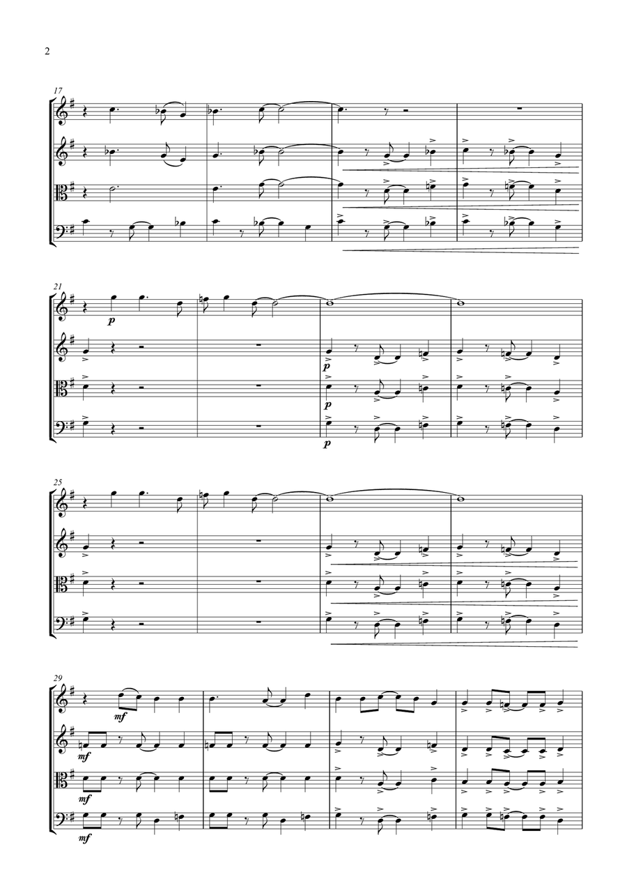 Walk Like An Egyptian String Quartet scores gallery preview page 2