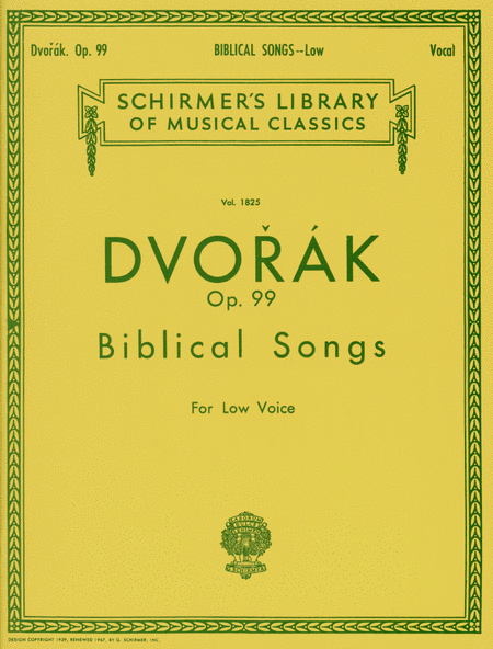 Antonin Dvorak: Biblical Songs, Op.99 - Low Voice