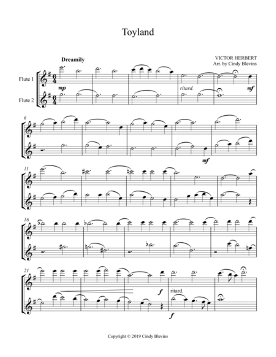 Toyland, for Flute Duet Flute Duet scores gallery preview page 2