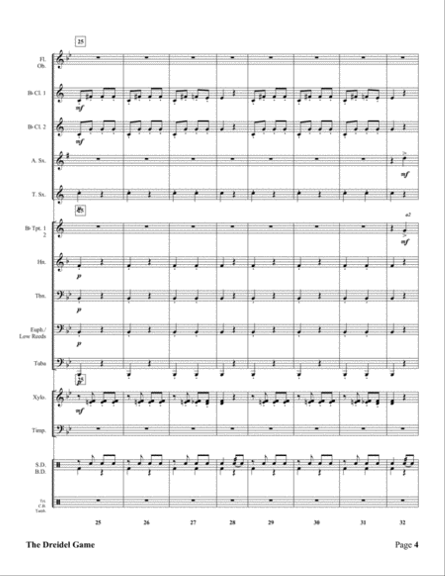 The Dreidel Game Concert Band scores gallery preview page 5