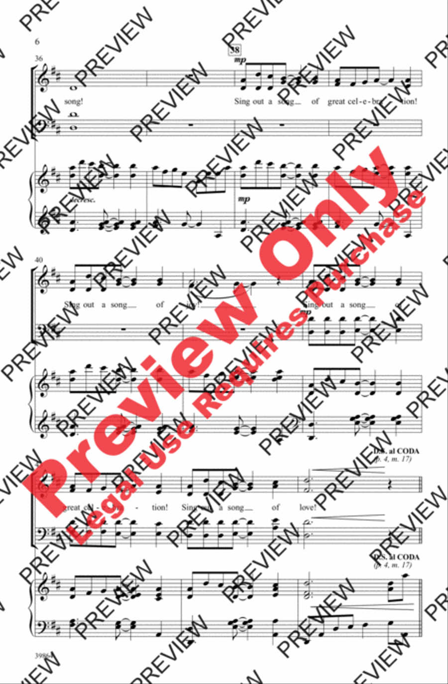 Celebrate and Sing! Celebrate and Sing! 4-Part scores gallery preview page 6