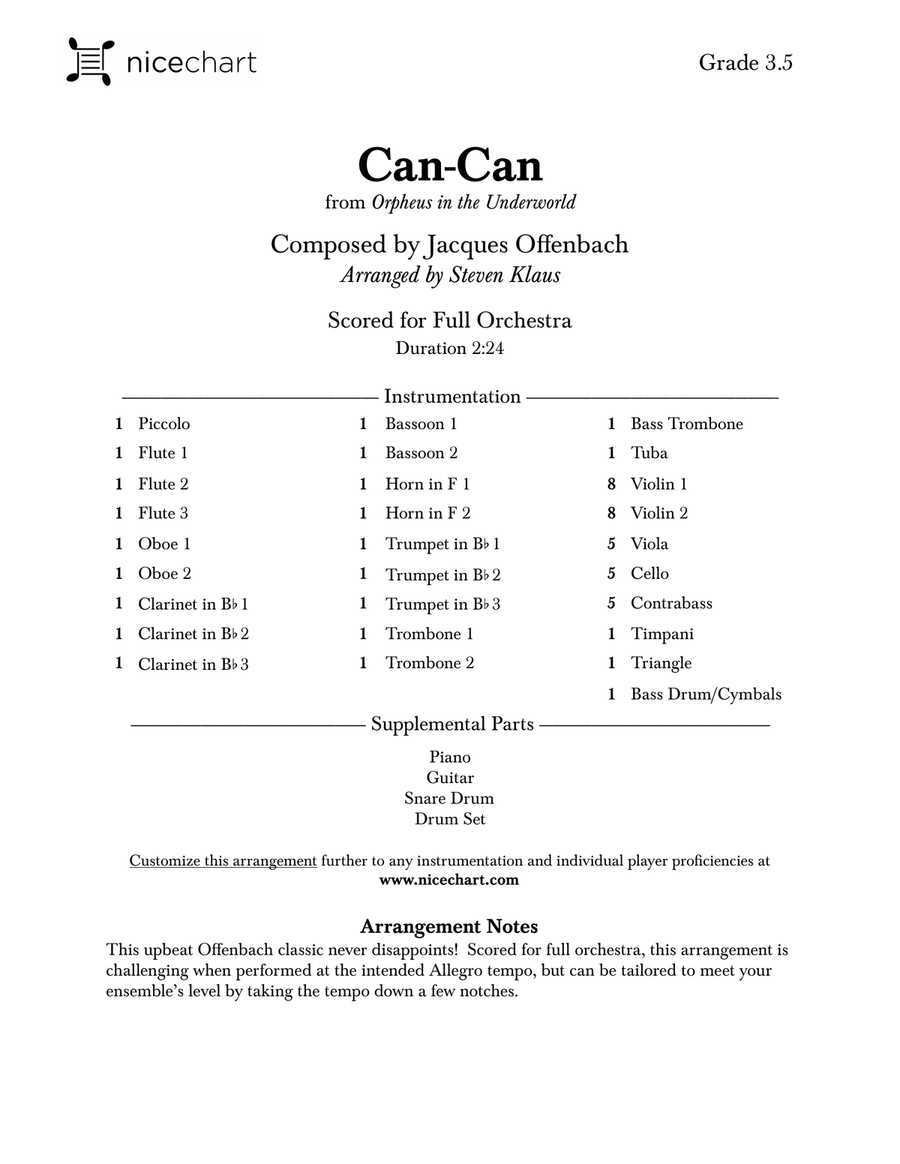 Can-Can (Score & Parts) Full Orchestra scores gallery preview page 2