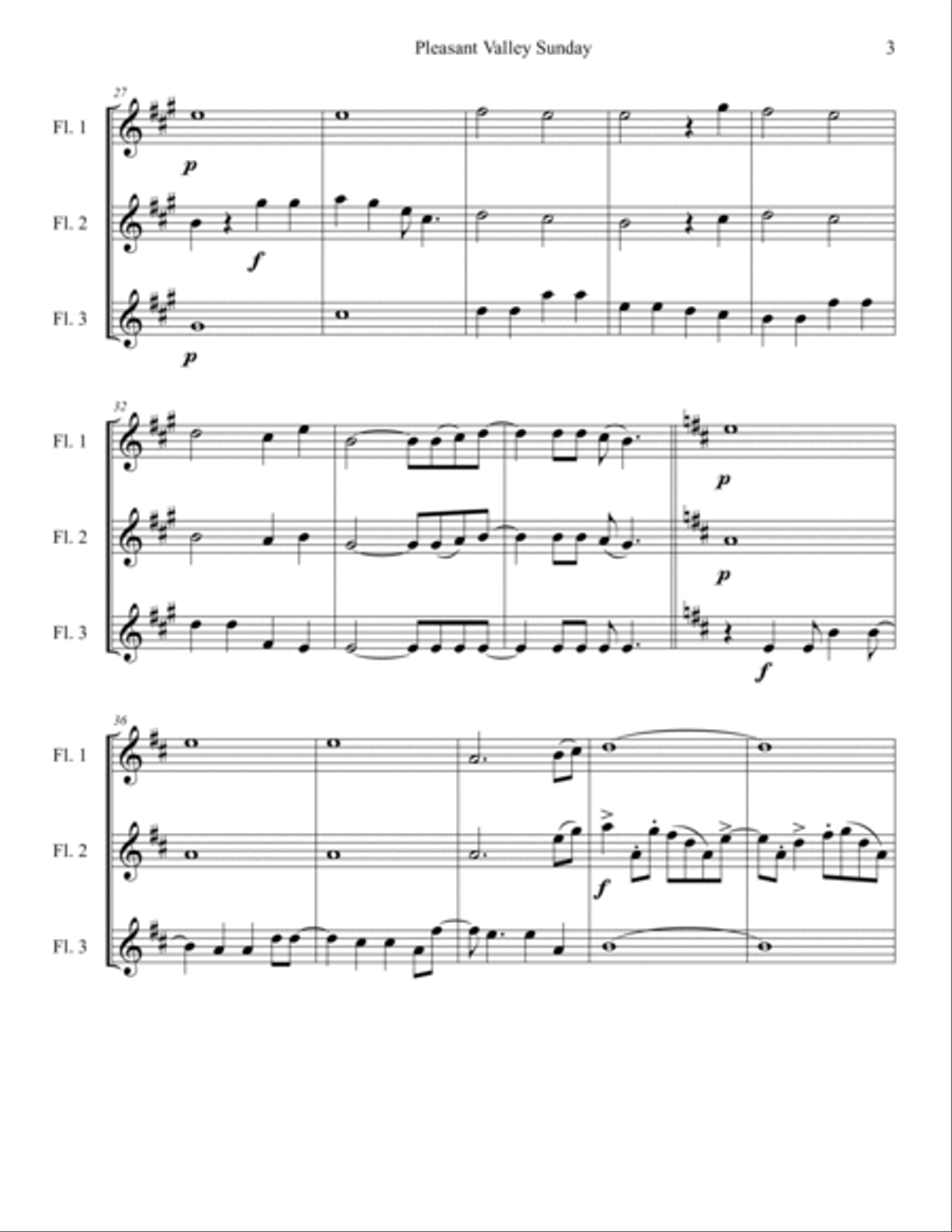 Pleasant Valley Sunday Woodwind Trio scores gallery preview page 3