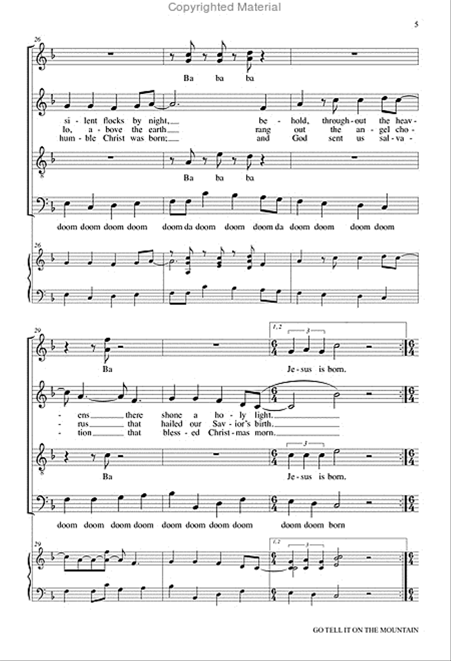 Go Tell It on the Mountain 4-Part scores gallery preview page 6