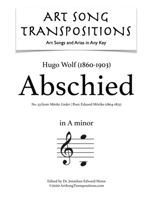 Book cover for WOLF: Abschied (transposed to A minor)