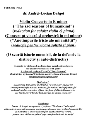 Violin Concerto in E minor ("Concert pt vioara orchestra in mi minor") - violin&piano reduction