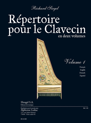 Book cover for Repertoire Pour Le Clavecin (en 2 Volumes) Volume 1 (5e/6e) (texte Francais, A