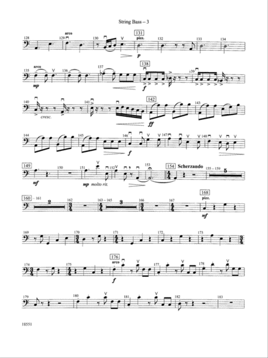 Bailes para Orquesta (For Two Solo Violins and String Orchestra): String Bass String Orchestra scores gallery preview page 3