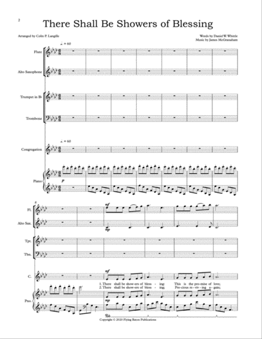 There Shall Be Showers of Blessing Unison Choir scores gallery preview page 2