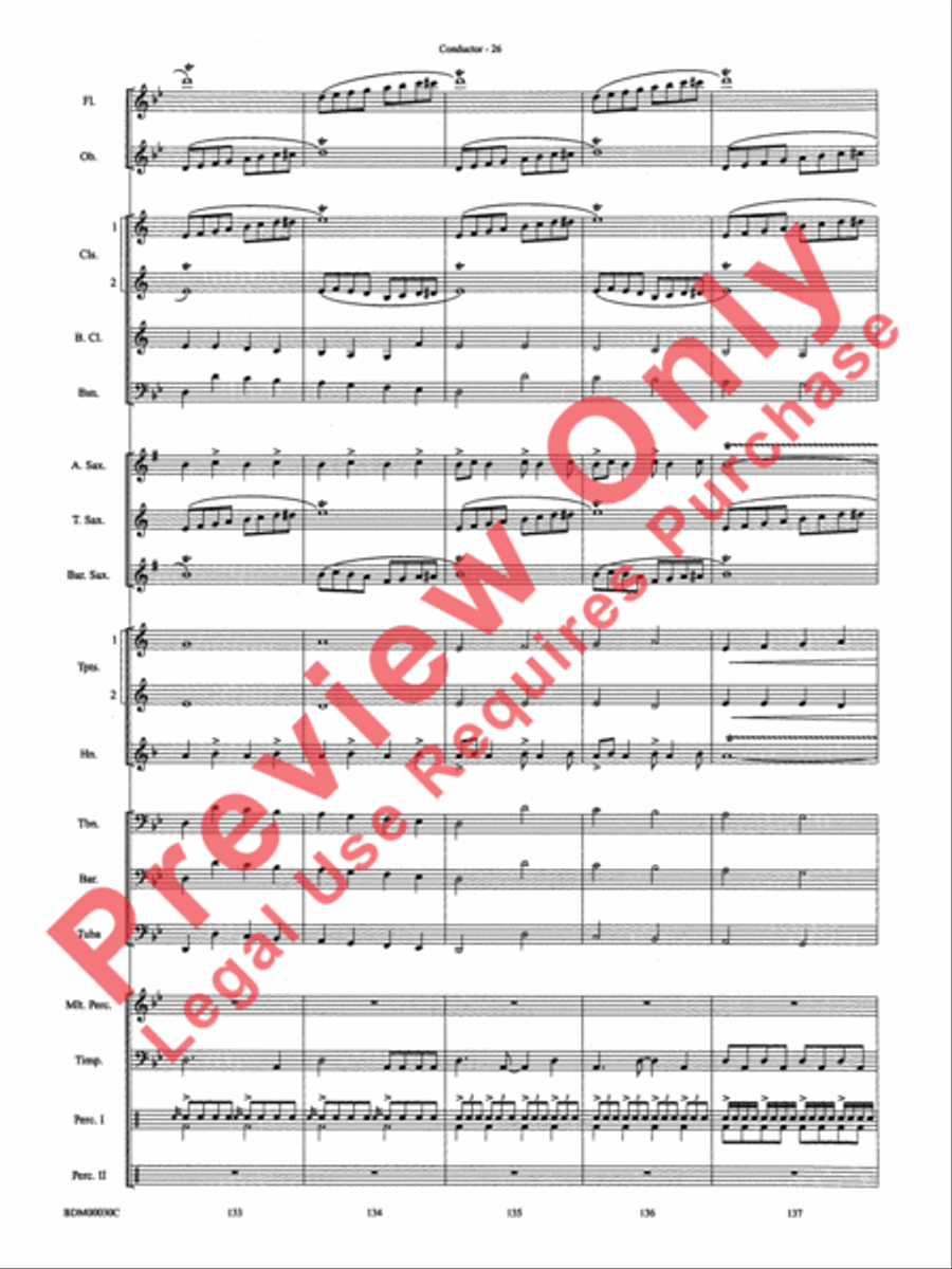 The Great Locomotive Chase Concert Band scores gallery preview page 32