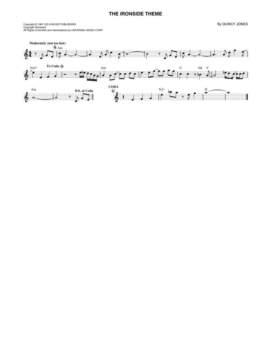 The Ironside Theme Guitar scores gallery preview page 1