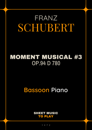 Moment Musical No.3, Op.94 - Bassoon and Piano (Full Score and Parts)