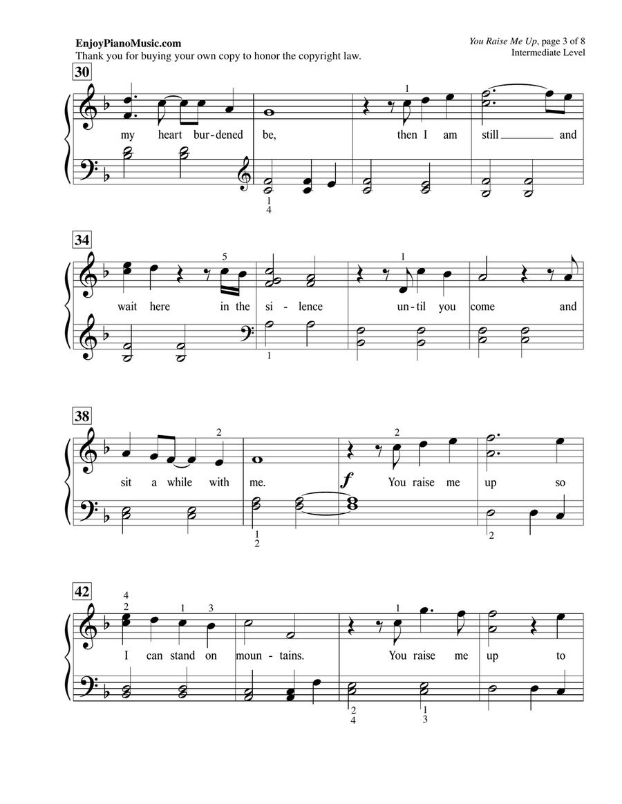 You Raise Me Up Piano Method scores gallery preview page 4