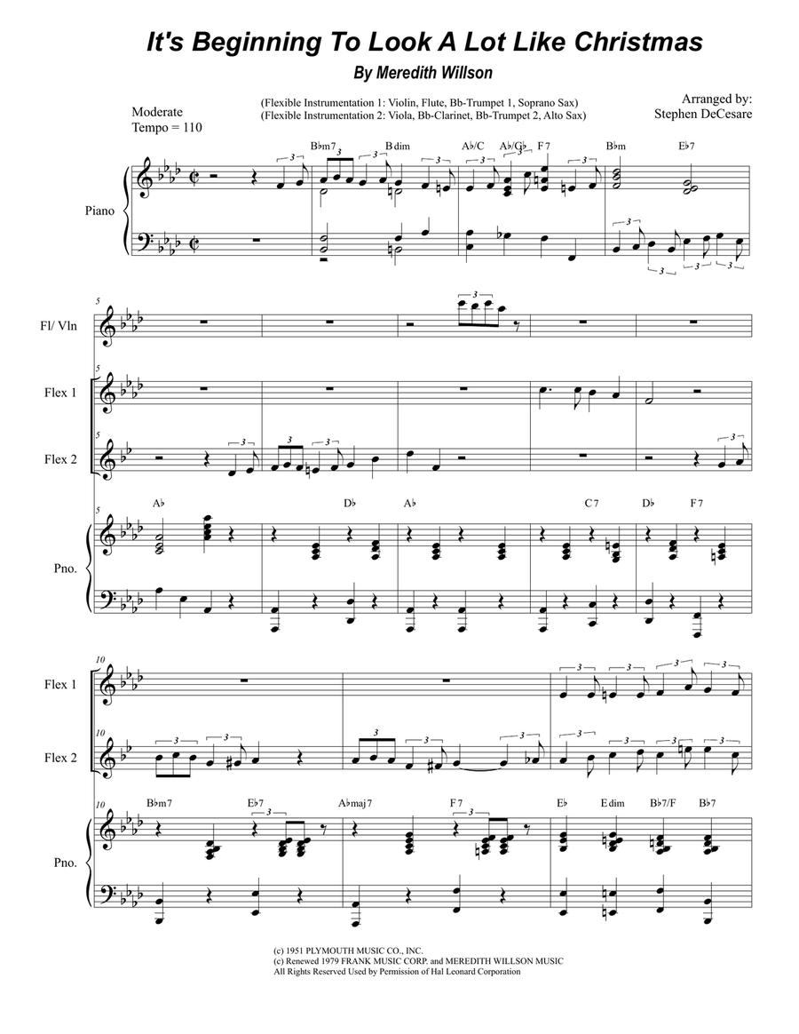 It's Beginning To Look Like Christmas Large Ensemble scores gallery preview page 1