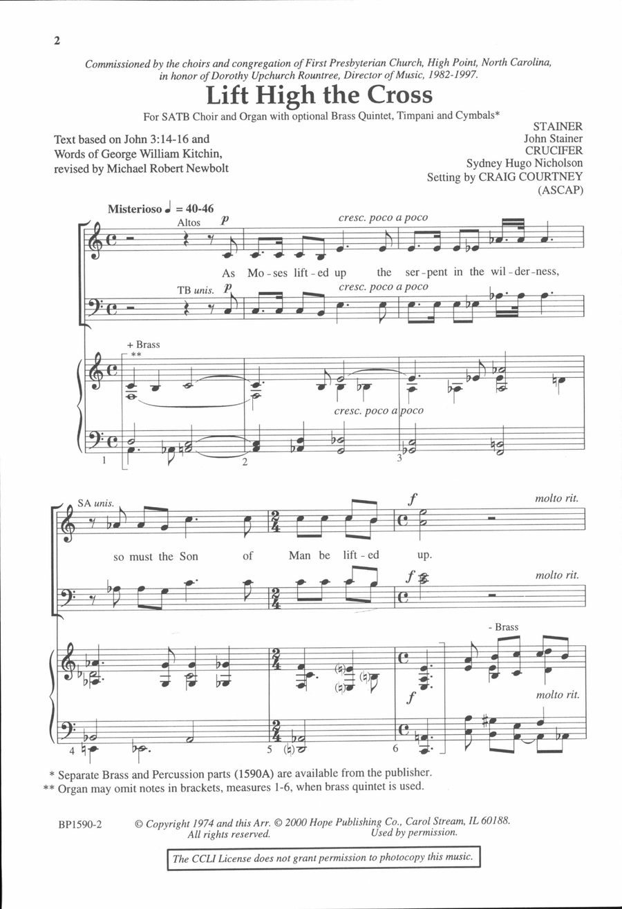 Lift High the Cross Lift High the Cross 4-Part scores gallery preview page 2