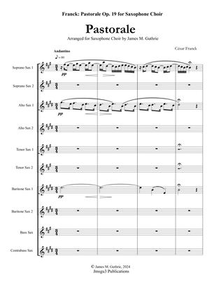 Book cover for Franck: Pastorale Op. 19 for Saxophone Choir