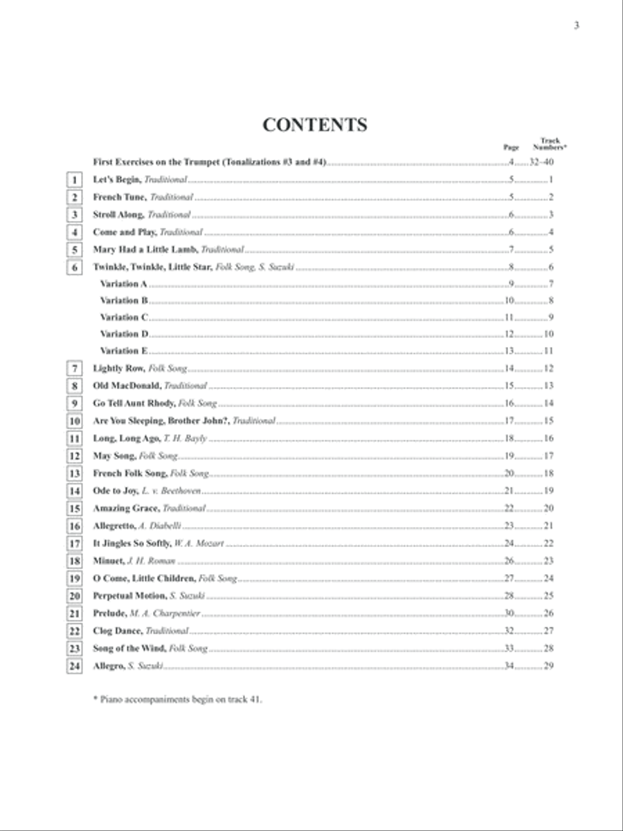 Suzuki Trumpet School, Volume 1 Cornet scores gallery preview page 3
