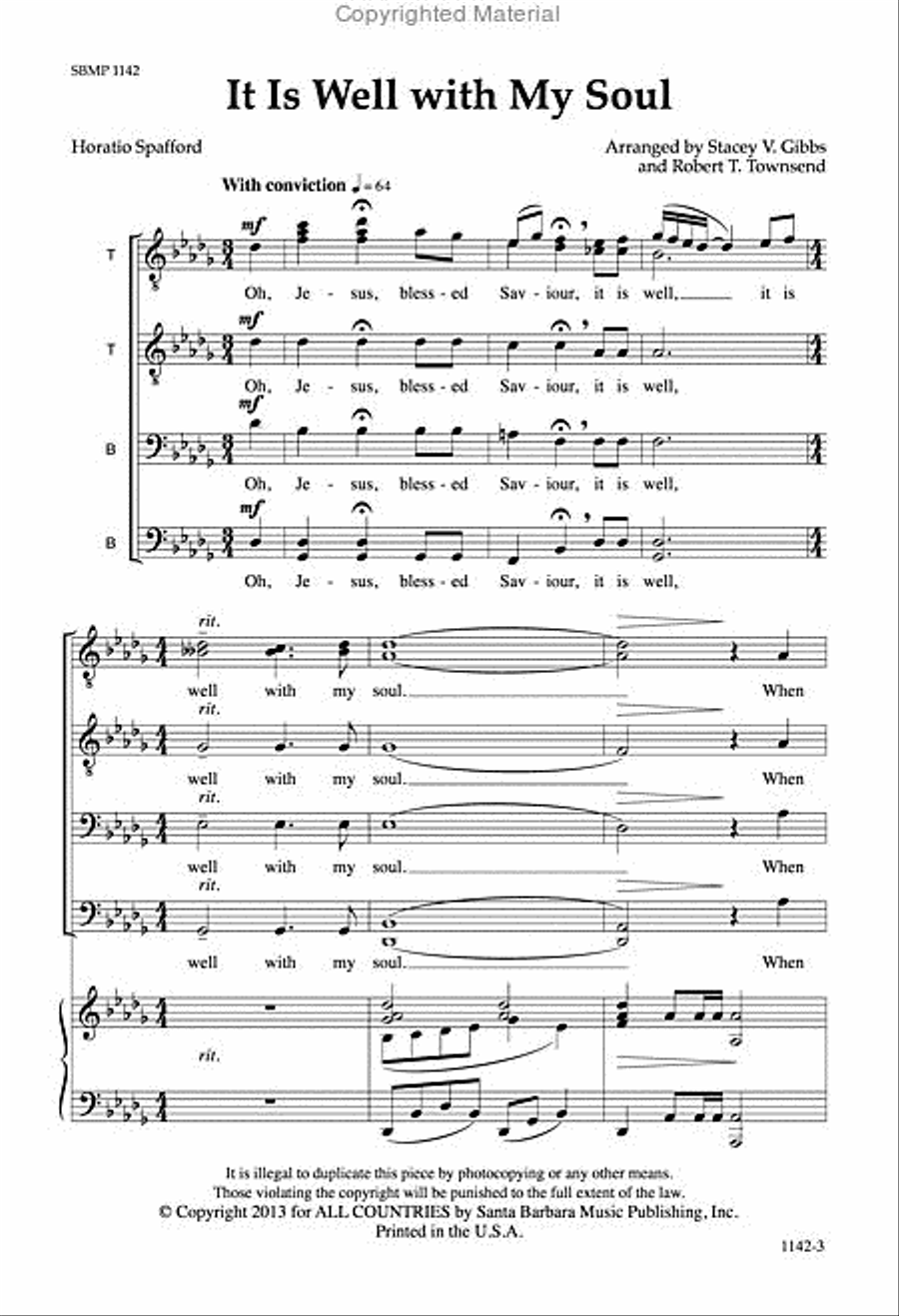 It Is Well with My Soul - TTBB Octavo TTBB scores gallery preview page 2