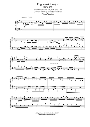 Bach - Fuga in G major BWV 957 - Piano version