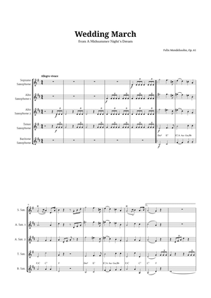 Wedding March by Mendelssohn for Sax Quintet with Chords