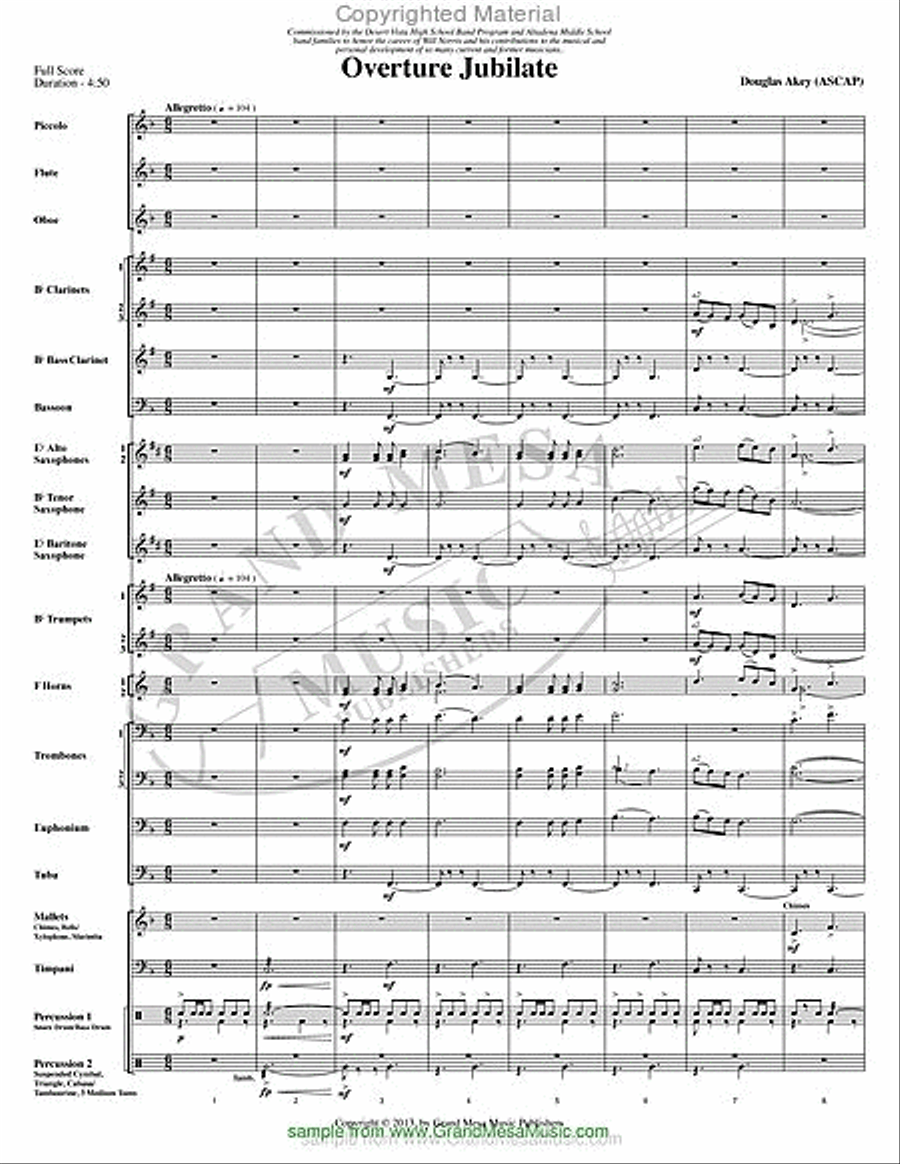 Overture Jubilate Concert Band scores gallery preview page 2