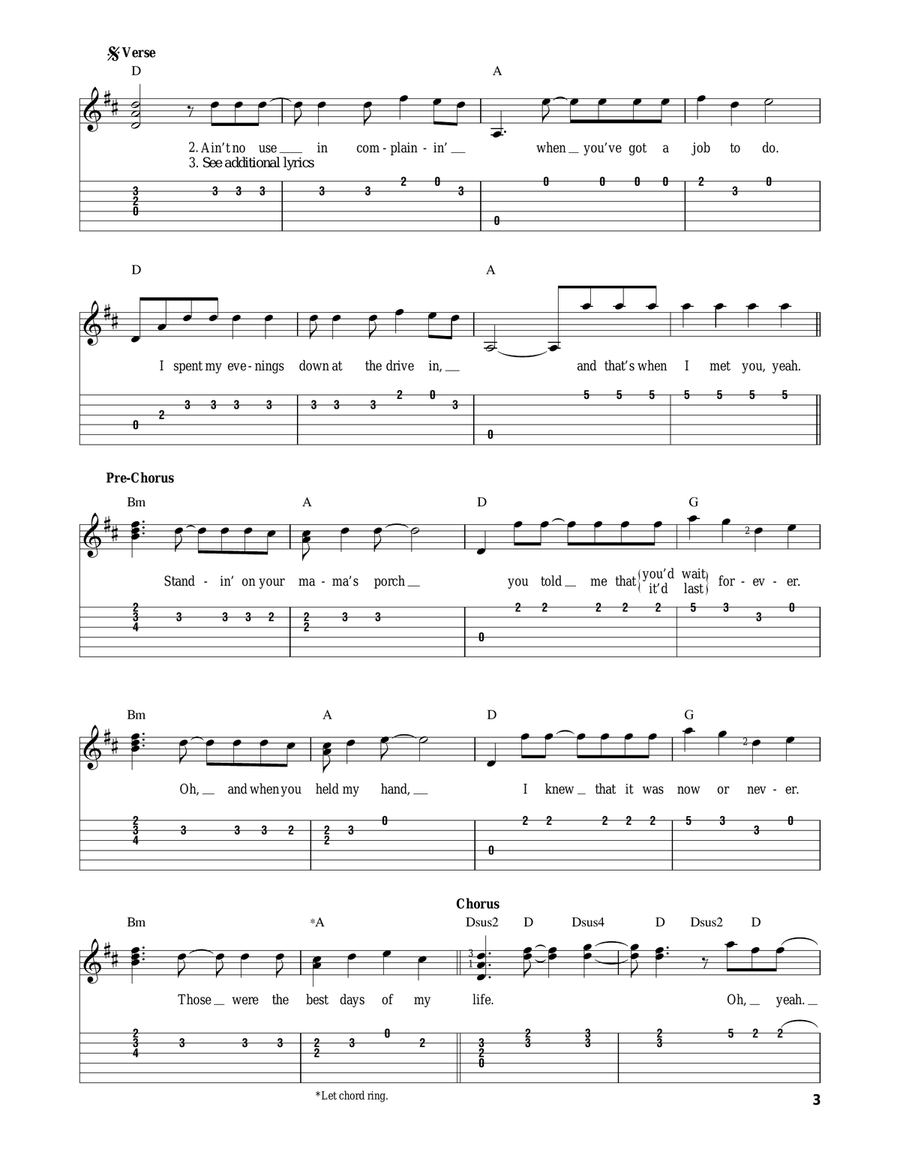 Summer Of '69 Summer Of '69 Acoustic Guitar scores gallery preview page 3