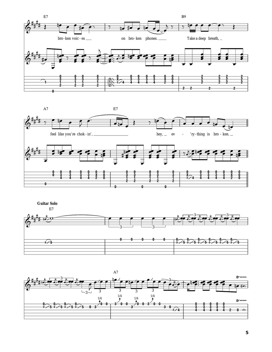 Everything Is Broken Acoustic Guitar scores gallery preview page 5