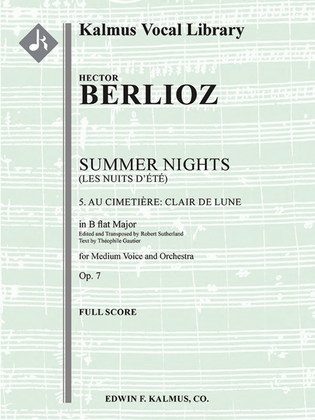 Summer Nights, Op. 7 (Les nuits d'ete): 5. Au Cimitiere: Clair de lune (transposed in Bb)