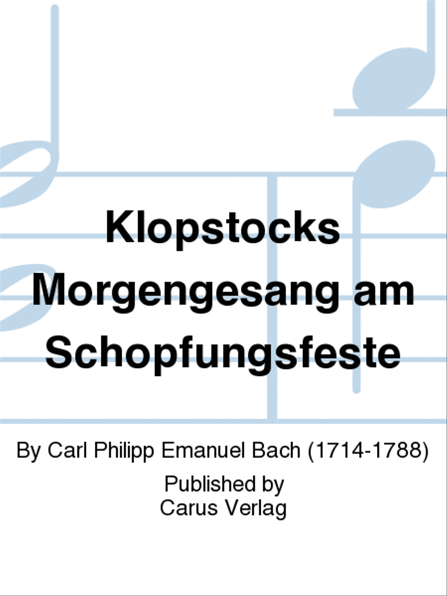 Klopstocks Morgengesang am Schopfungsfeste Choir scores gallery preview page 1