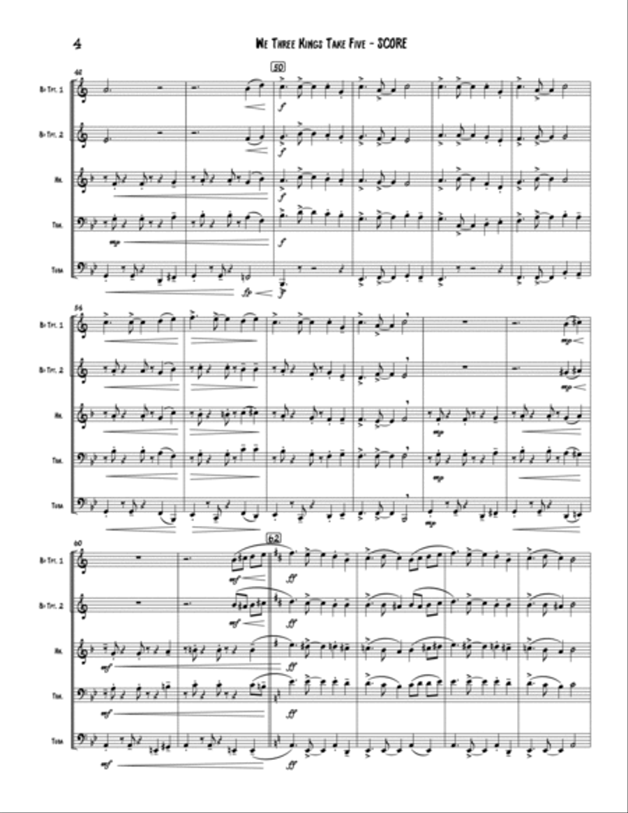 We Three Kings Take Five - brass quintet Brass Quintet scores gallery preview page 6