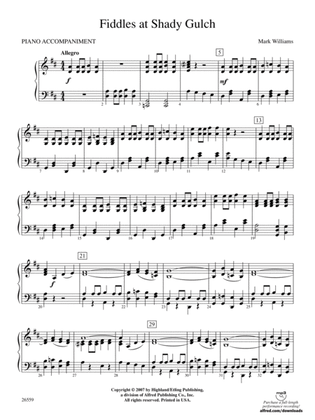 Fiddles at Shady Gulch: Piano Accompaniment