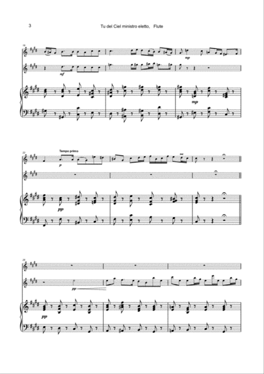 Tu del ciel ministro eletto, Aria by G F Handel, for two Flutes and Piano Flute Duet scores gallery preview page 4