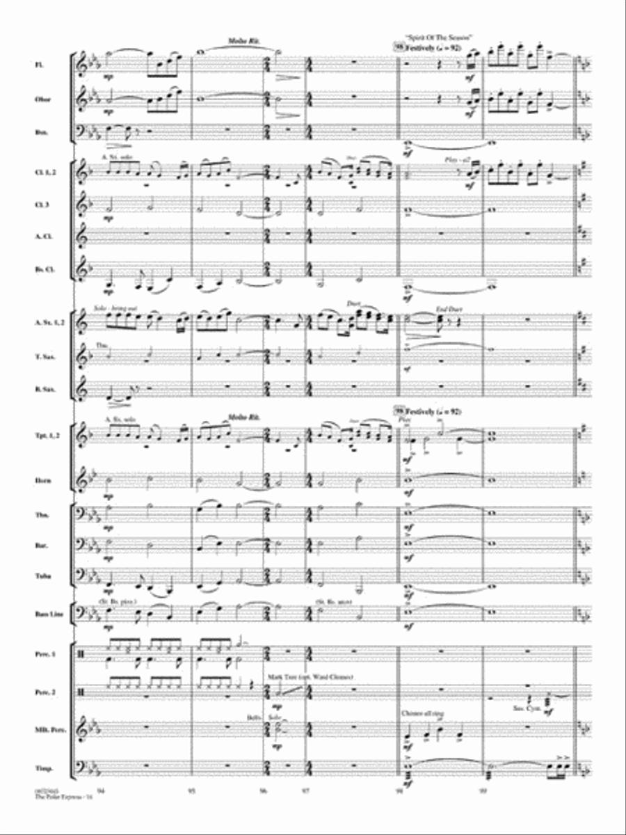 The Polar Express (Medley) Concert Band scores gallery preview page 16