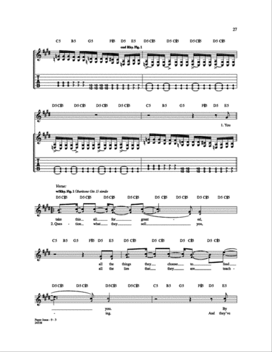 Paper Jesus Electric Guitar scores gallery preview page 3
