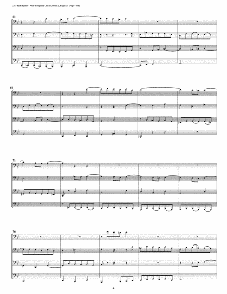 Fugue 21 from Well-Tempered Clavier, Book 2 (Euphonium-Tuba Quartet) image number null