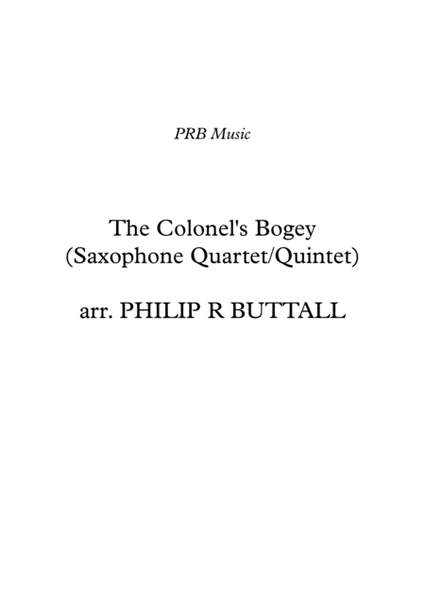 The Colonel's Bogey (Saxophone Quartet / Quintet) - Score image number null