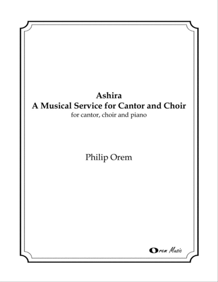 Ashira - A Musical Service for Cantor and Choir 4-Part scores gallery preview page 1