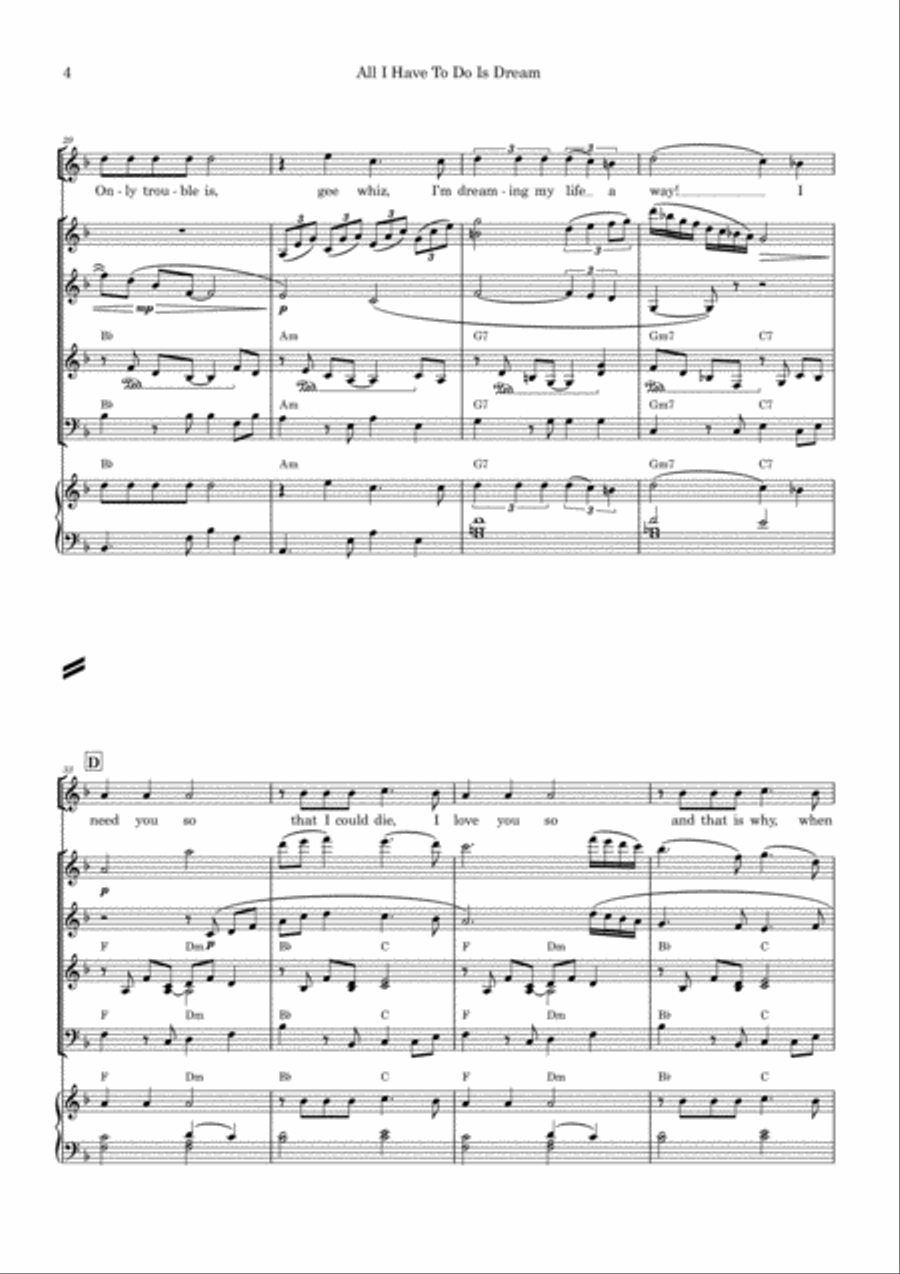 All I Have To Do Is Dream Small Ensemble scores gallery preview page 4