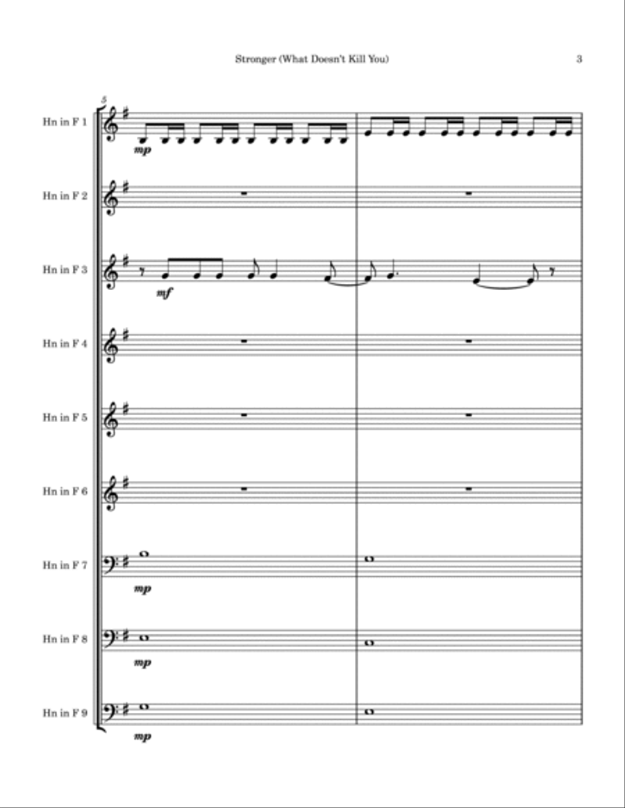 Stronger (what Doesn't Kill You) Brass Ensemble scores gallery preview page 3