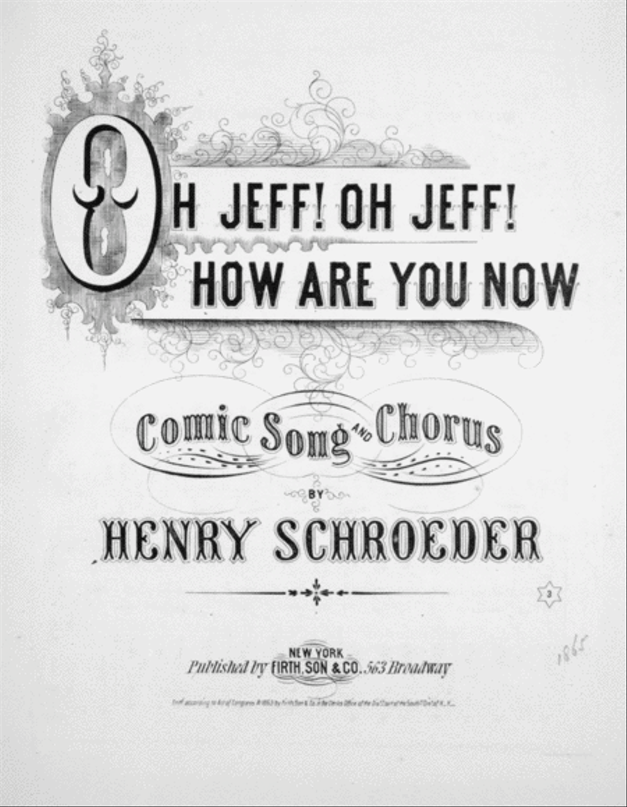 Oh Jeff! Oh Jeff! How Are You Now? Comic Song and Chorus Choir scores gallery preview page 1