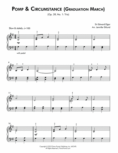 Pomp & Circumstance (Easy Piano Solo) image number null