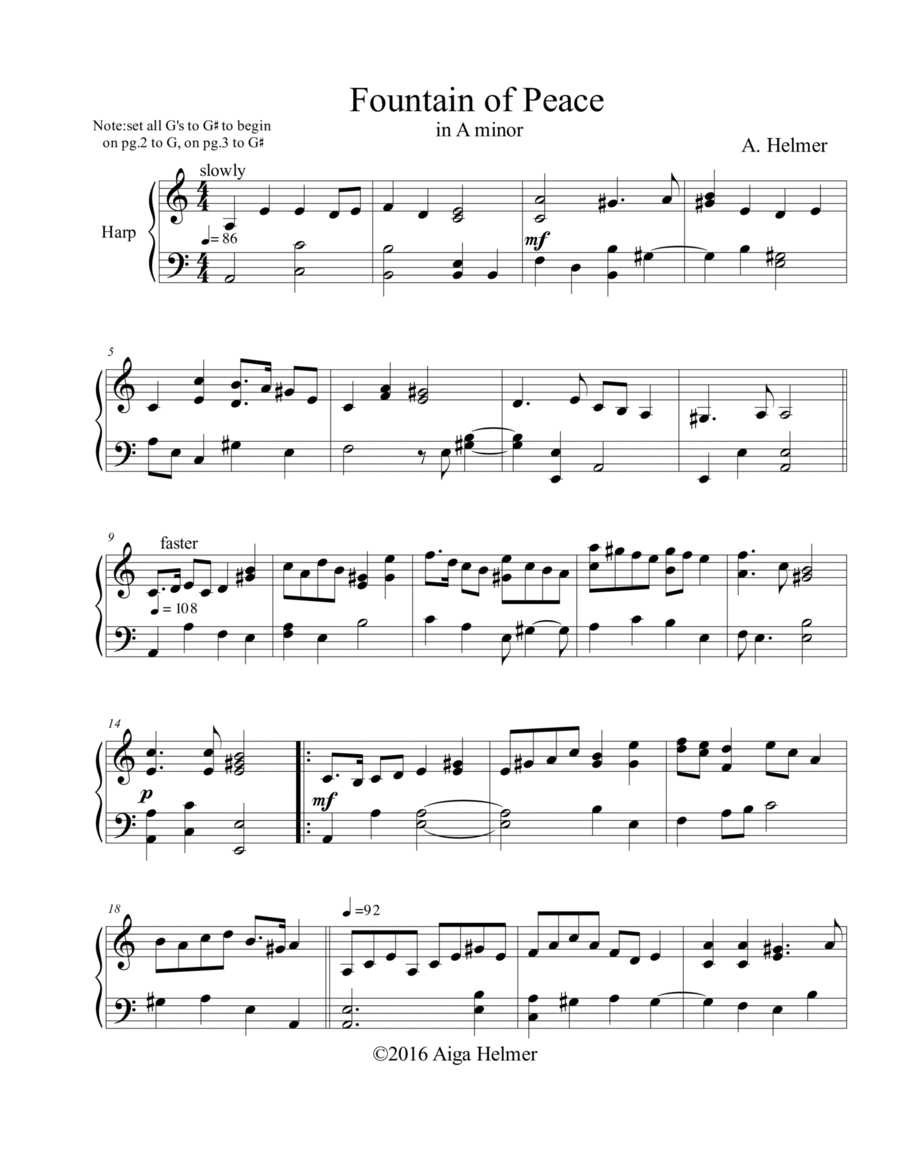 Fountain of Peace Chamber Music scores gallery preview page 1