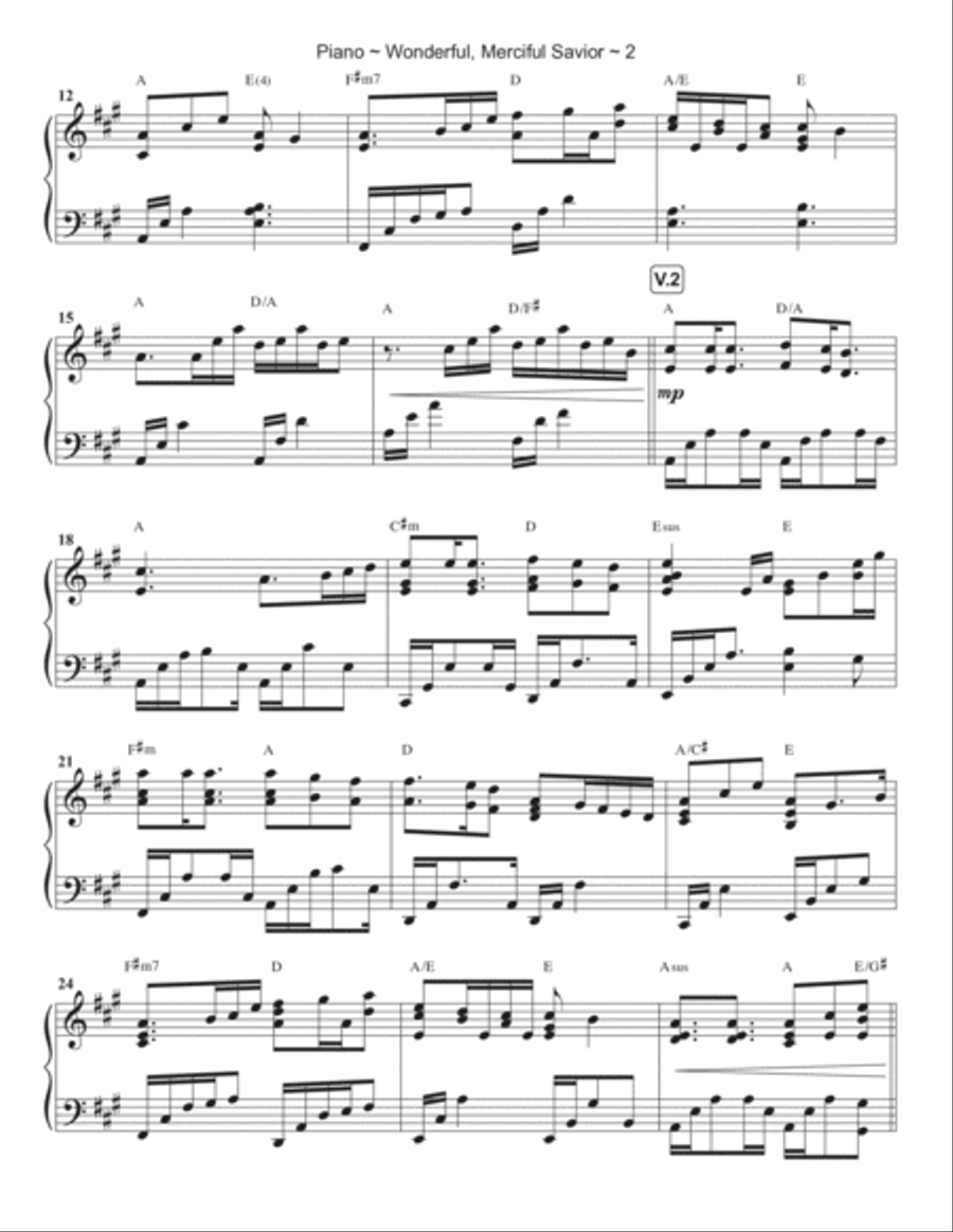 Wonderful, Merciful Savior Piano Solo scores gallery preview page 3
