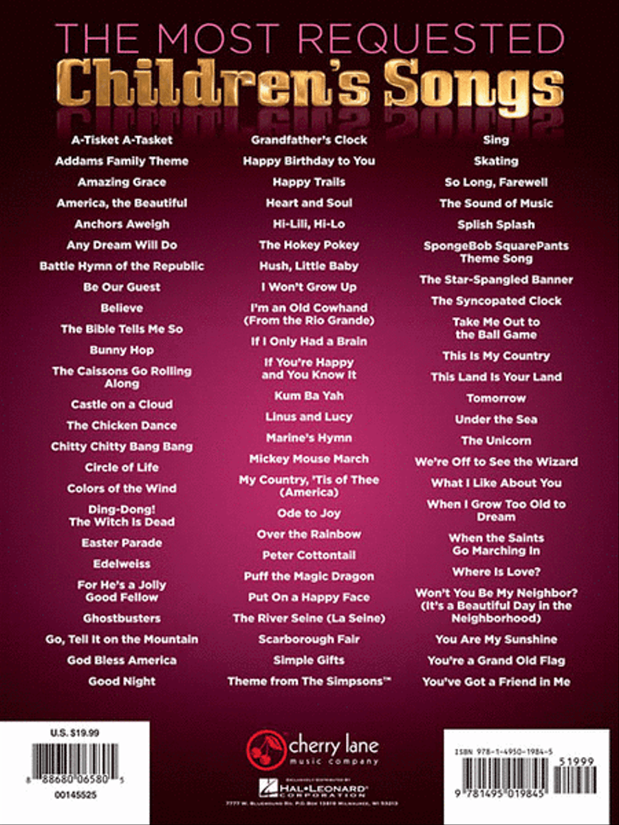 The Most Requested Children's Songs Piano, Vocal, Guitar scores gallery preview page 2